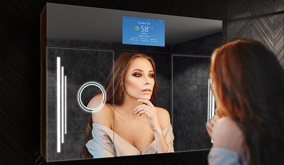Functional bathroom cabinet with lighting and mirror – model Sarah | ARTFORMA