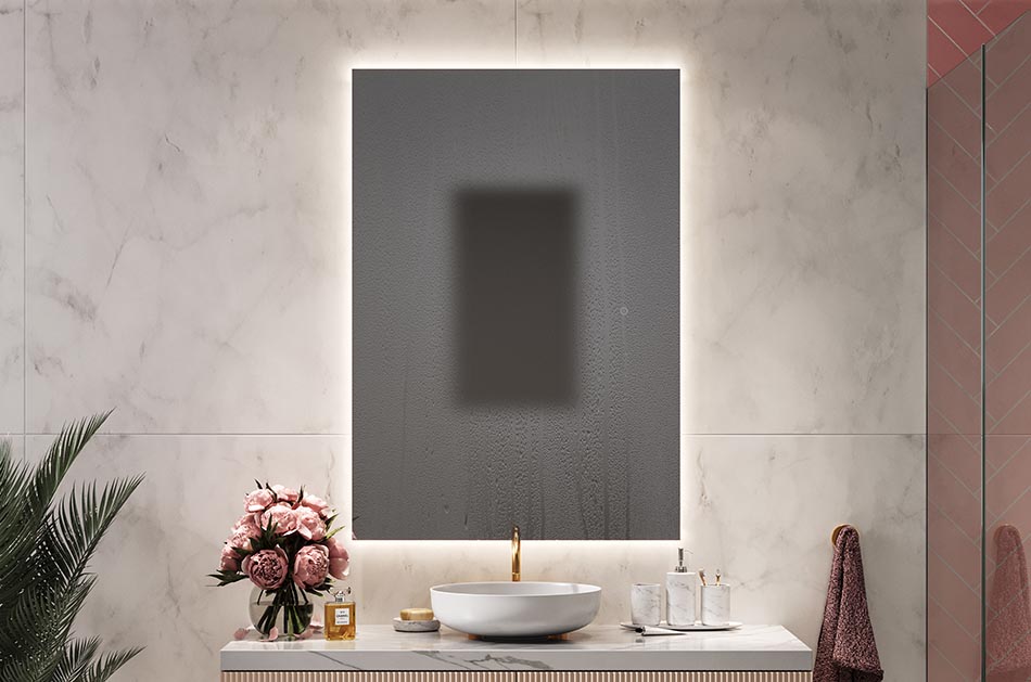 Bathroom mirrors tend to fog excessively, especially in small bathrooms. To get rid of steam quickly and effectively, simply turn on the heating mat. The heating mat prevents the mirror from steaming. The area of operation of the device depends on the configuration of the mirror (size and selected accessories such as a station / cosmetic mirror). The minimum size of evaporation is 7,9