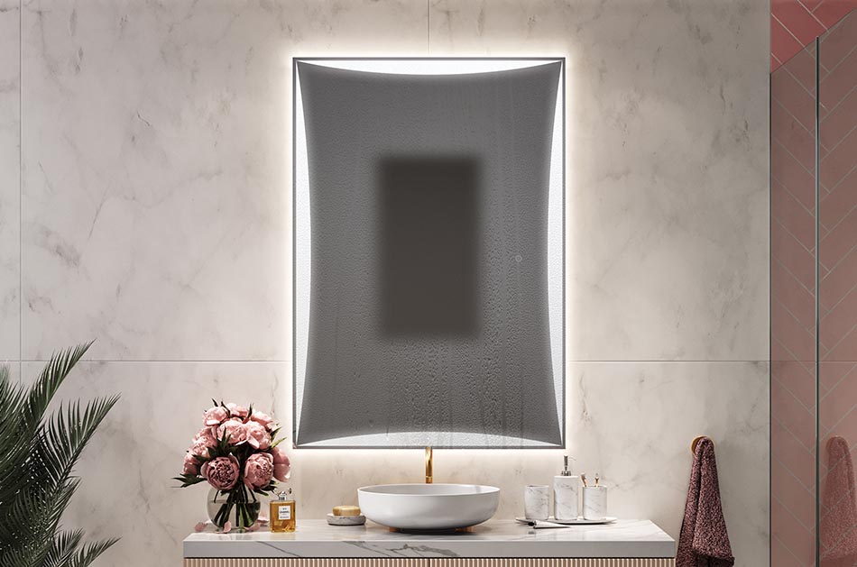 Bathroom mirrors tend to fog excessively, especially in small bathrooms. To get rid of steam quickly and effectively, simply turn on the heating mat. The heating mat prevents the mirror from steaming. The area of operation of the device depends on the configuration of the mirror (size and selected accessories such as a station / cosmetic mirror). The minimum size of evaporation is 7,9
