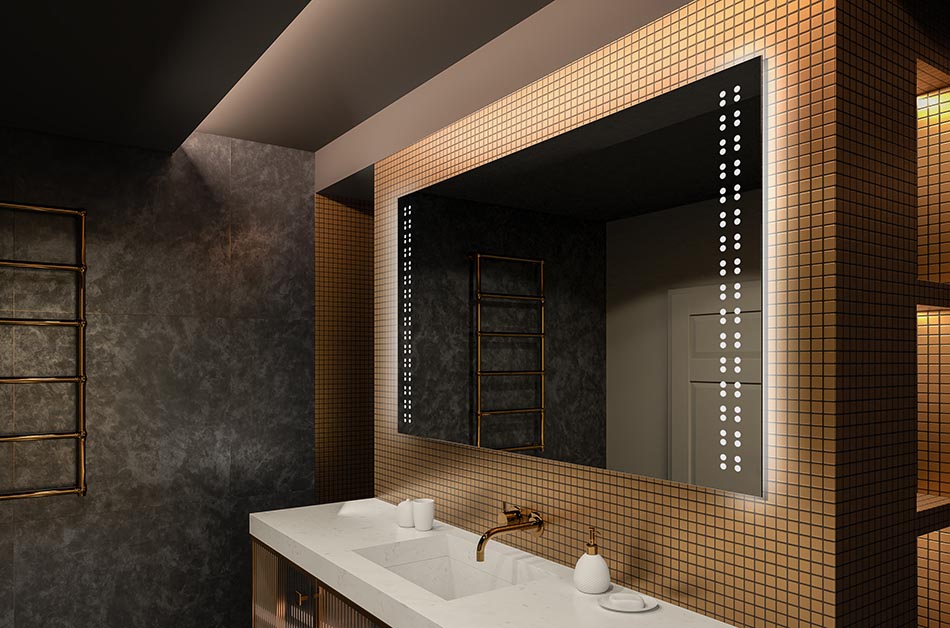 Contemporary wall mirror with uniform LED glow – premium mirror | ARTFORMA