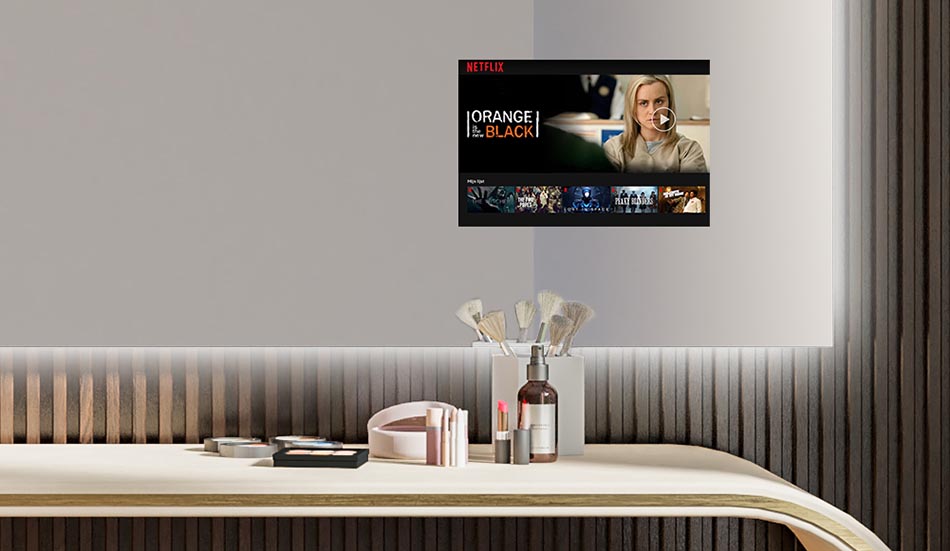 Premium LED mirror with clean rectangular shape – illuminated mirror | ARTFORMA