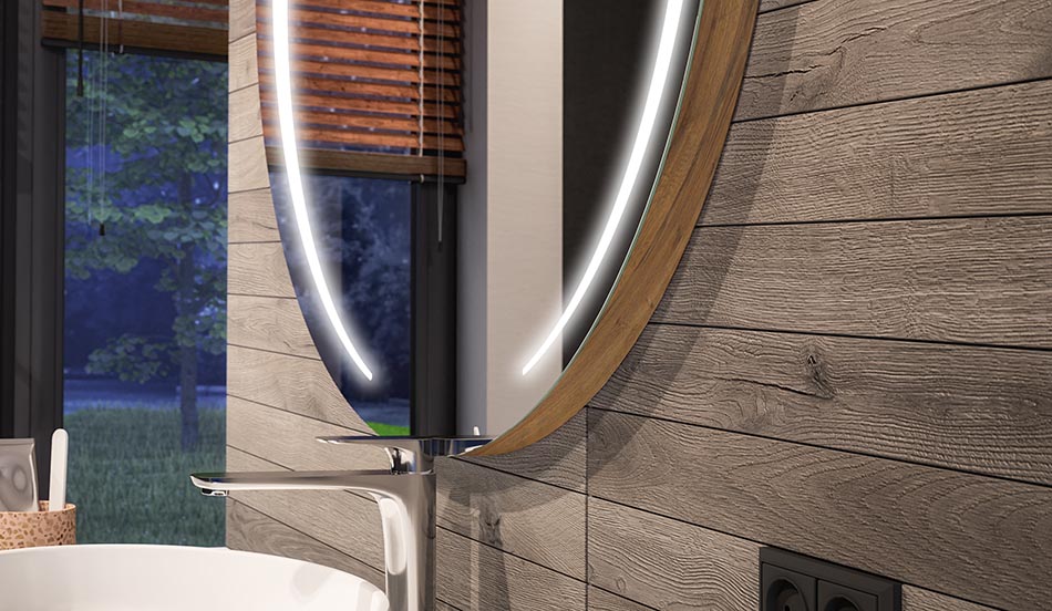 Round LED mirror with ambient backlight – bathroom mirror | ARTFORMA