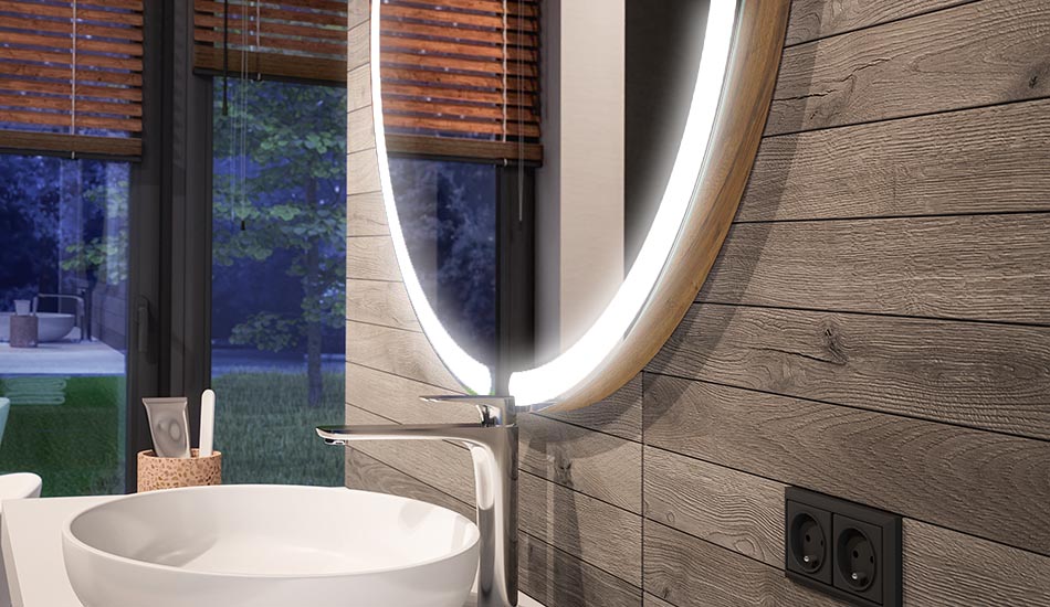 Round LED mirror with ambient backlight – bathroom mirror | ARTFORMA