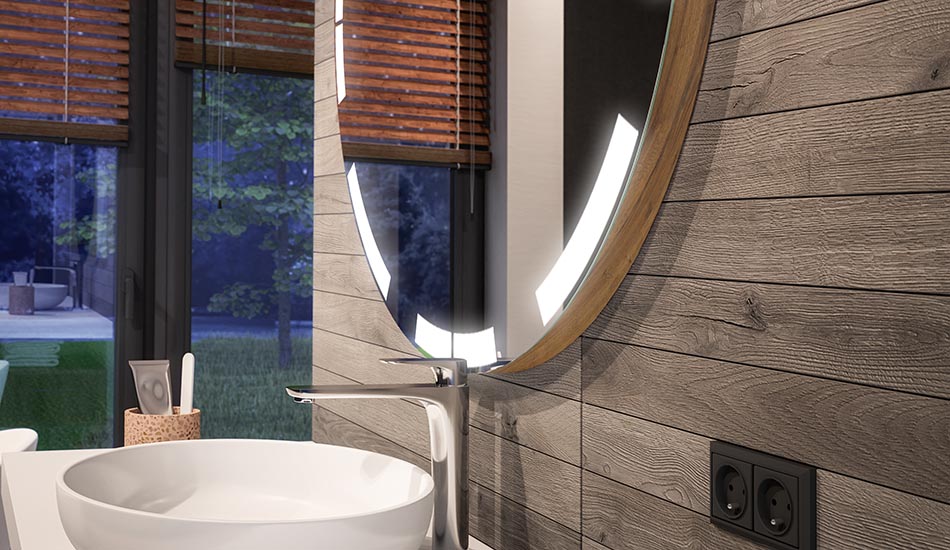 Round LED mirror with ambient backlight β bathroom mirror | ARTFORMA