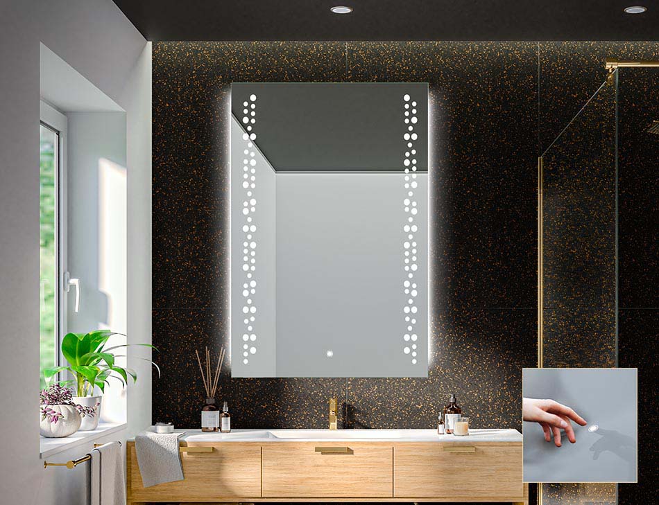 Frameless rectangular mirror with premium backlight – illuminated mirror | ARTFORMA