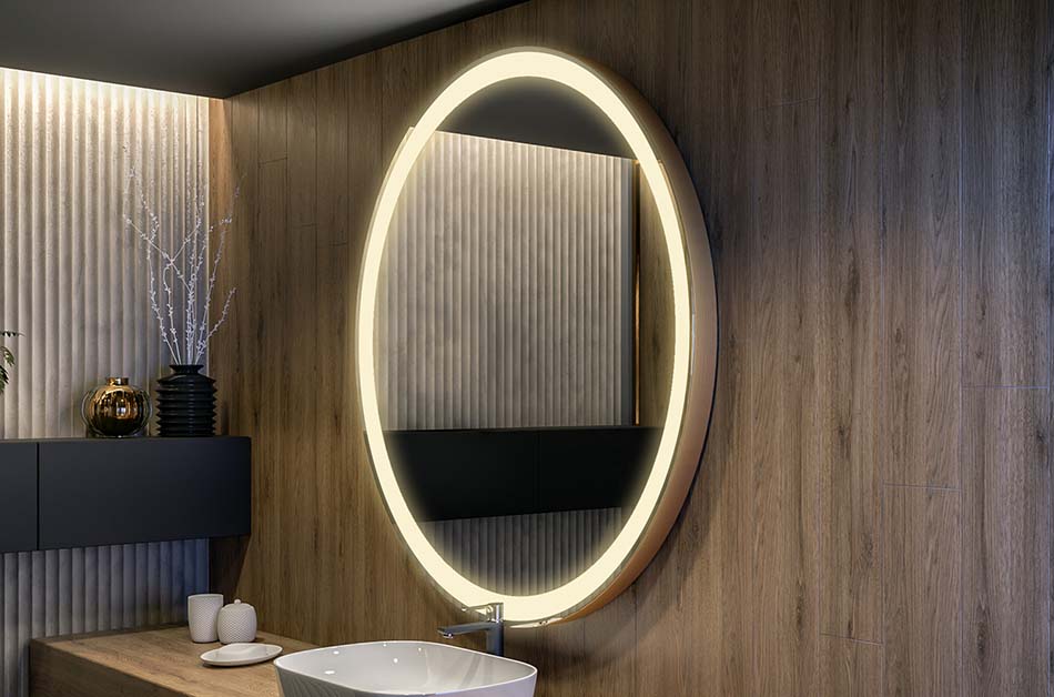 Artforma - Illuminated Round LED Lighted Bathroom Mirror L76