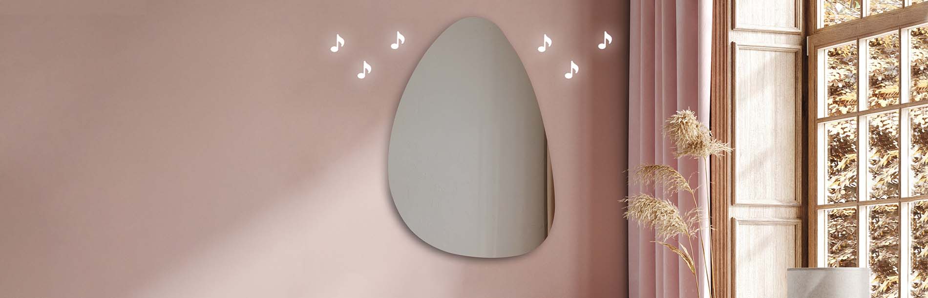 Ambient LED mirror with artistic outline – bathroom mirror | ARTFORMA