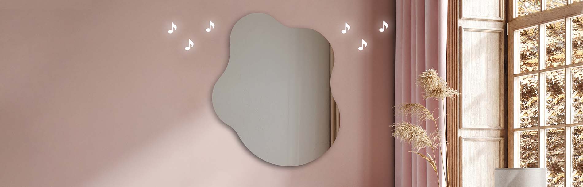 Ambient LED mirror with artistic outline – bathroom mirror | ARTFORMA