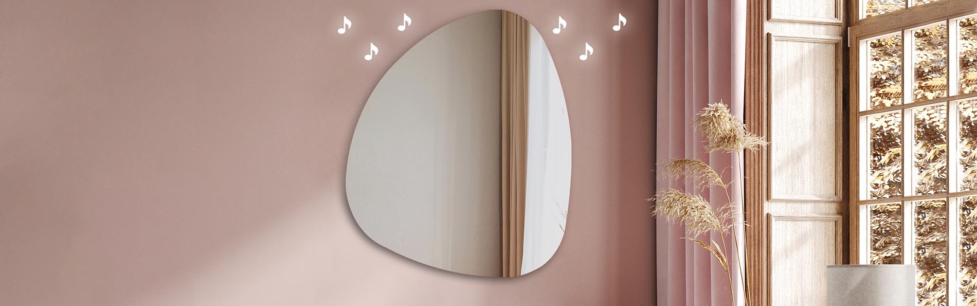 Ambient LED mirror with artistic outline – bathroom mirror | ARTFORMA