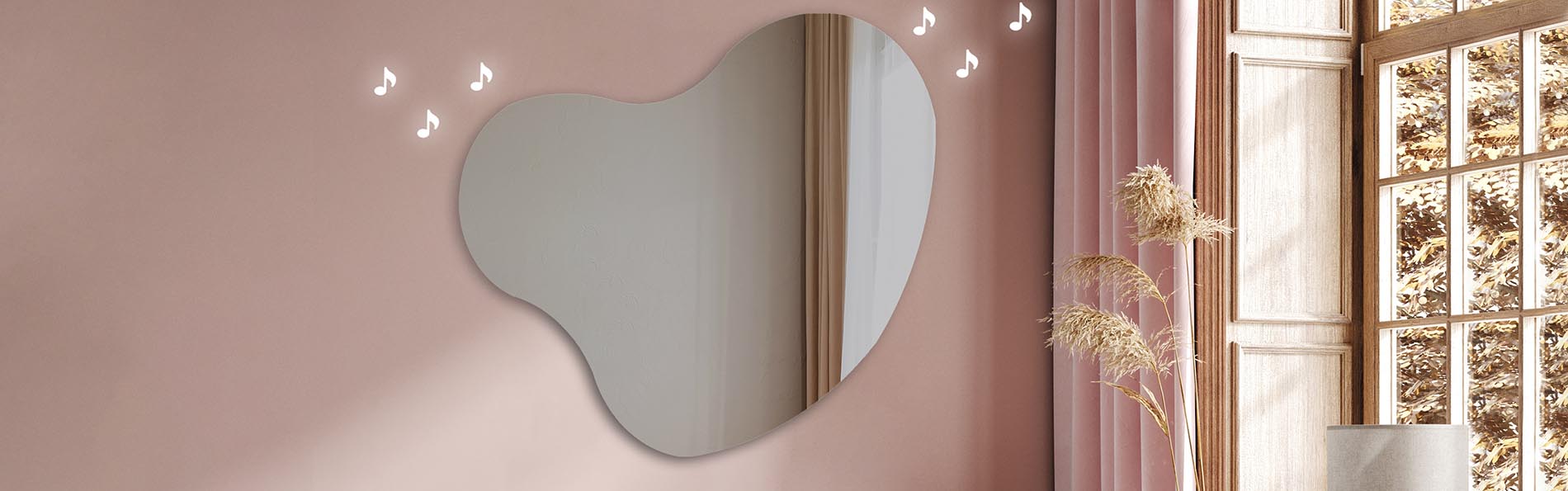 Ambient LED mirror with artistic outline – bathroom mirror | ARTFORMA
