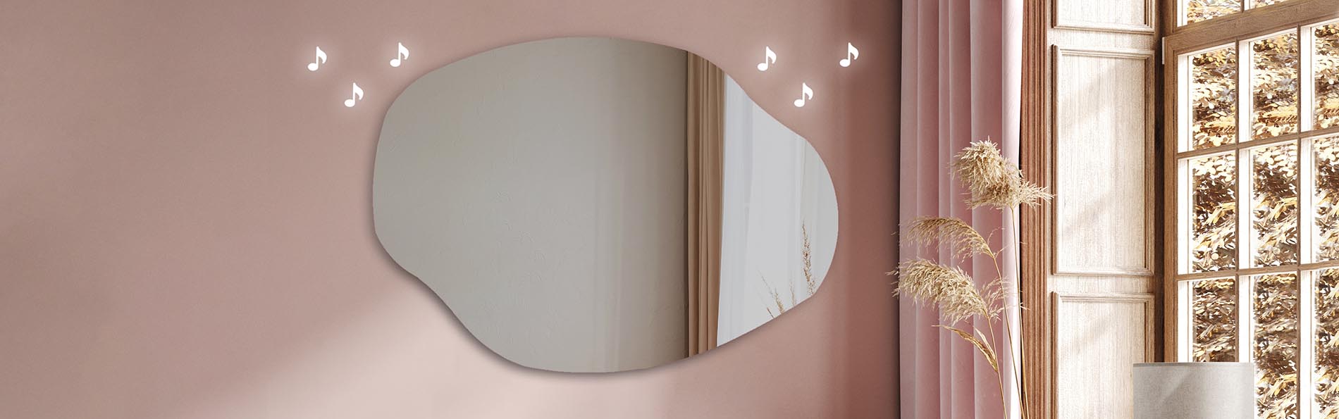 Ambient LED mirror with artistic outline – bathroom mirror | ARTFORMA