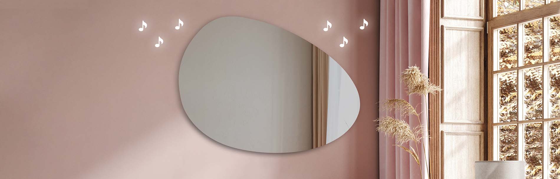 Ambient LED mirror with artistic outline – bathroom mirror | ARTFORMA