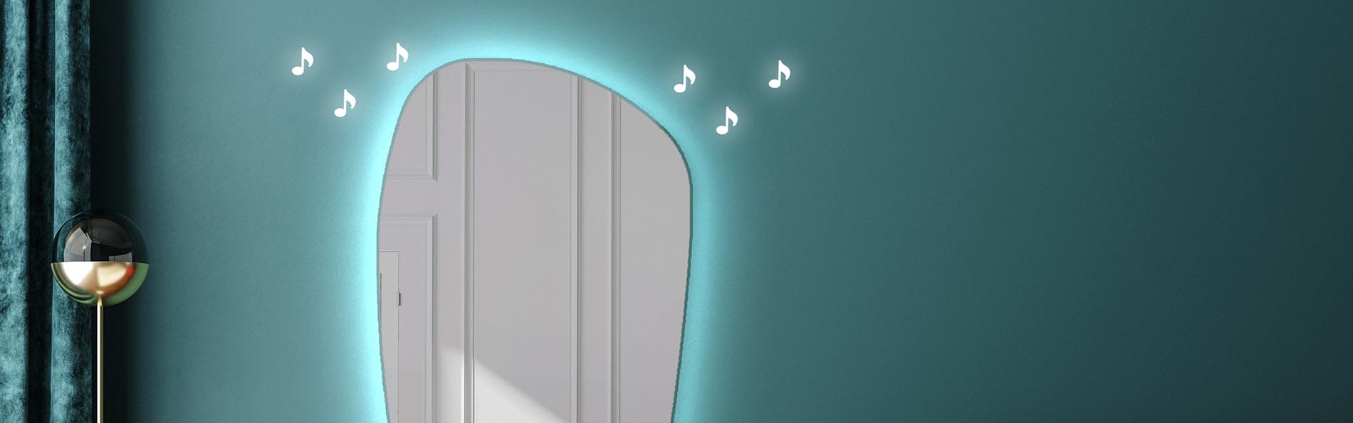 Ambient LED mirror with artistic outline – bathroom mirror | ARTFORMA