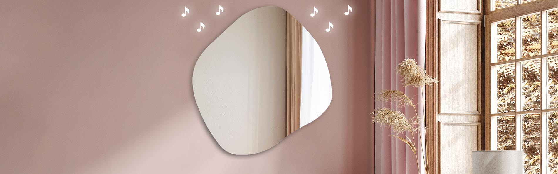 Ambient LED mirror with artistic outline – bathroom mirror | ARTFORMA
