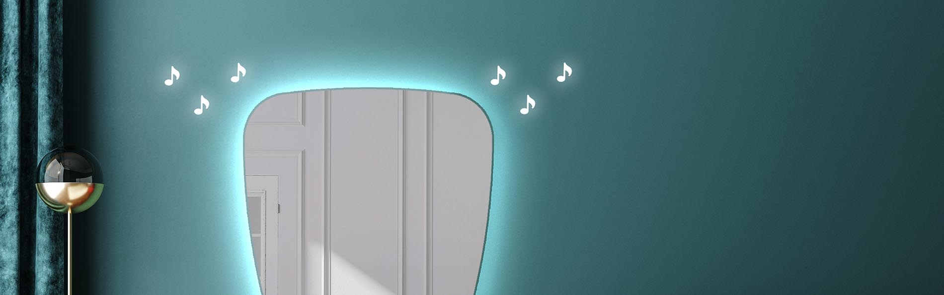 Ambient LED mirror with artistic outline – bathroom mirror | ARTFORMA