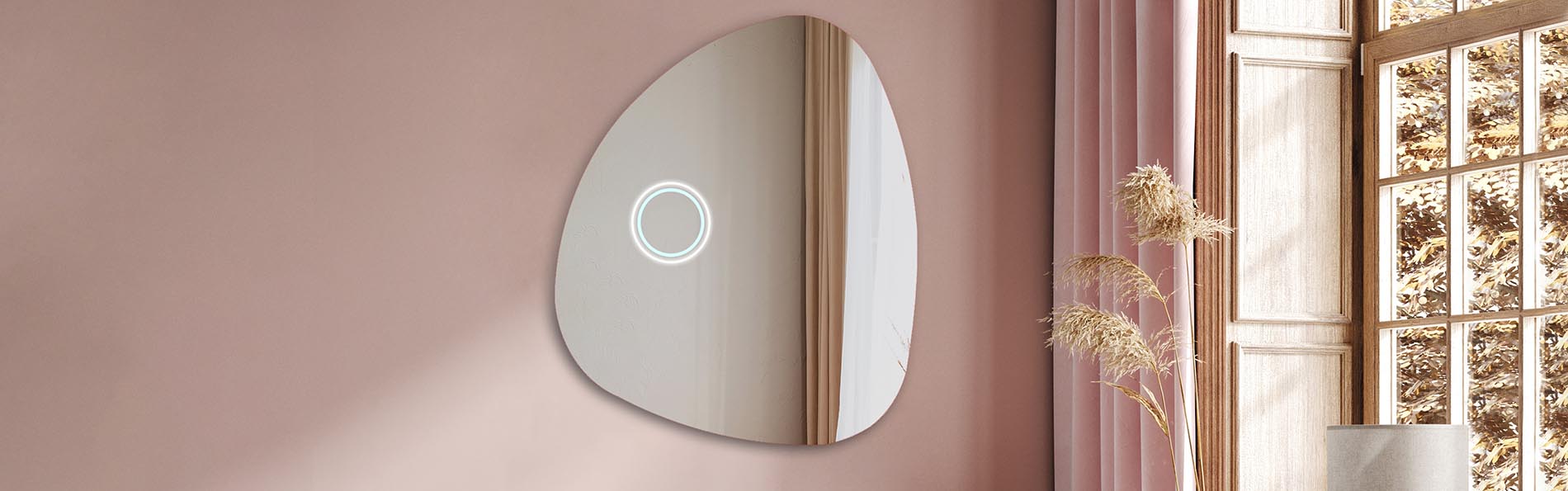 Free-shape LED mirror with decorative lighting – ambient mirror | ARTFORMA