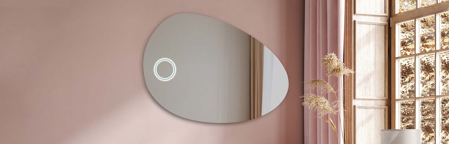 Free-shape LED mirror with decorative lighting – ambient mirror | ARTFORMA