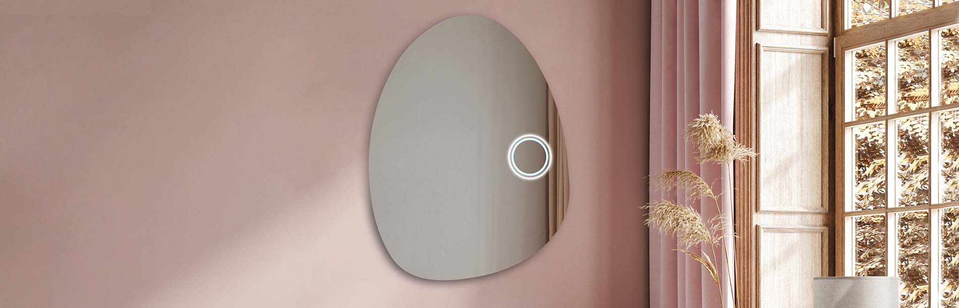 Free-shape LED mirror with decorative lighting – ambient mirror | ARTFORMA