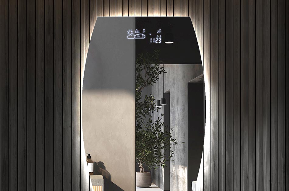 Stylish irregular mirror with premium features – illuminated mirror | ARTFORMA