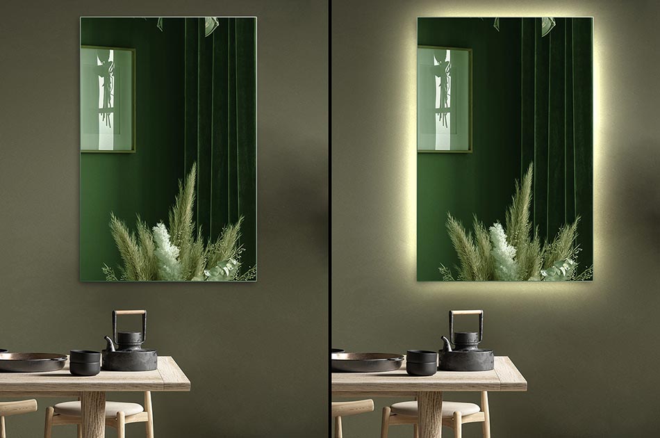 Control the backlighting with the option to adjust the light colour from 2700K to 6500K. Changing the lighting colour will allow you to adapt the look of your mirror to any situation, mood and time of day.