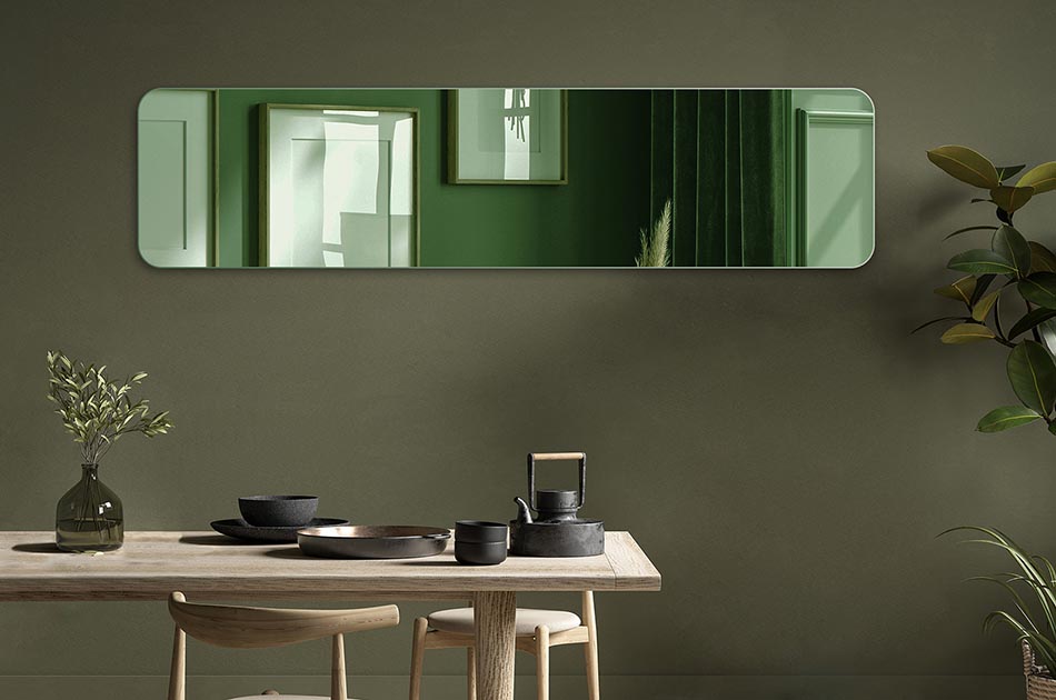 A mirror with a selectable surface colour is a functional and elegant addition that will match any interior. Choose the colour of the mirror surface to suit your individual needs and the style of the room. A variety of surface colours are available, including golden and iron gray. The mirror can be used in all rooms, such as the bathroom, bedroom, hallway or living room. Simple in terms of installation and daily maintenance.
