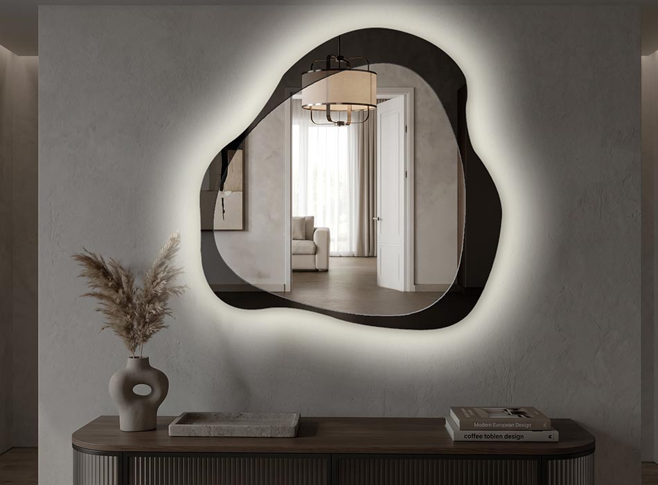 Mirror with LED backlighting