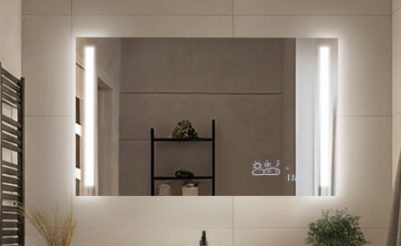 Rectangular classic mirrors with lighting