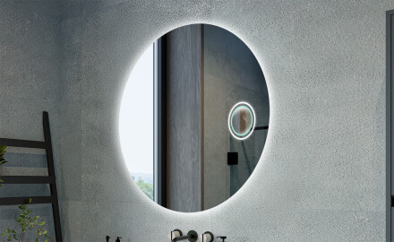Round classic mirrors with lighting