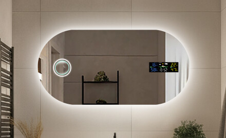 Oval classic mirrors with lighting