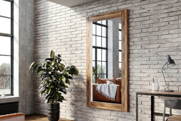 Solid wood-framed mirror