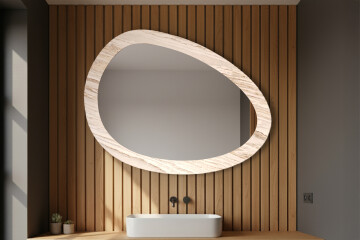 Mirrors with a stone veneer