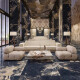 Glazed Porcelain Floor Tile 60x120, Black with Gold Veins, Glossy, Rectified A4H109 Pierre Black #2