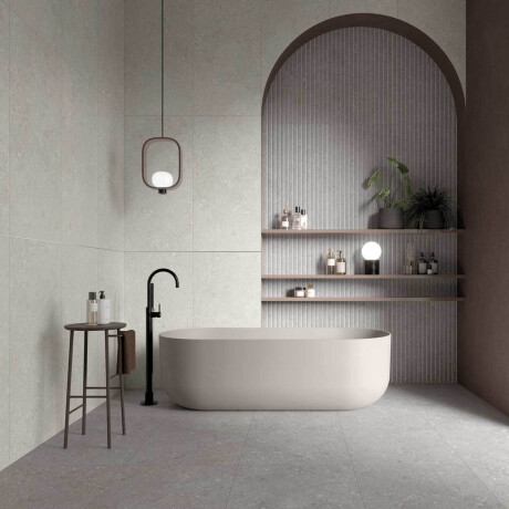 60x120 cm Floor Porcelain Tile, Light Gray Matte, A4H1093 Shellstone Bianco #6