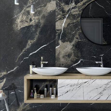 Glazed Floor Tile 60x120 with Gold Veins, Matte, Rectified, A4H110 Pierre Black #6