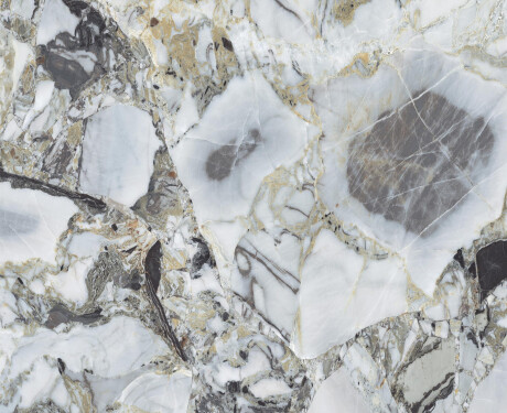 120x120 Floor Tile, White Marble with Gold Veins, Glossy Finish, A4H1120 Bellezza Bianca