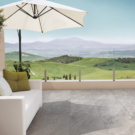 Glazed porcelain floor tile, 60x120 cm, stone gray, matte, A4H1131 Agathos Grey #7