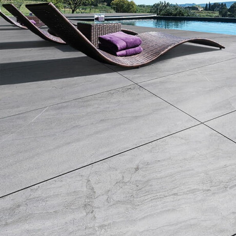 Glazed porcelain floor tile, 60x120 cm, stone gray, matte, A4H1131 Agathos Grey #10
