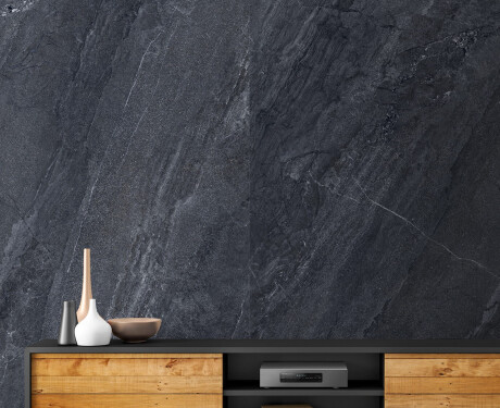 Glazed porcelain floor tile, 120x280 cm, anthracite stone, matte finish, A4H1137 Agathos Anthracite