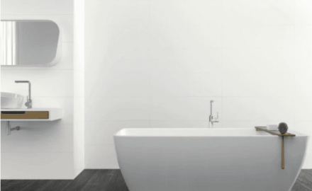 Glazed Porcelain Floor Tile, 60x120 cm, Matte White, Rectified, A4H117 Technic