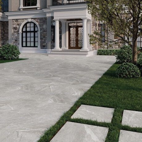 Glazed Porcelain Floor Tile, 60x120 cm, Light Gray, Matte, Rectified, A4H125, Materia Pearl #3