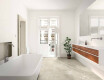 60x120 light gray floor tiles with a warm beige hue and a vein, matte finish, A4H140 Ermetica Bianco