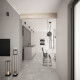 60x120 light gray floor tiles with a warm beige hue and a vein, matte finish, A4H140 Ermetica Bianco #2