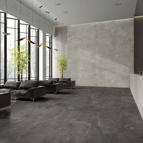 60x120 cm dark gray floor tile with light veins, matte finish, A4H141 Ermetica Lavagna #1