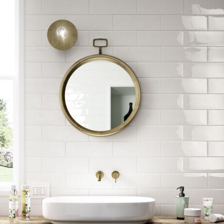 10x30 White Glossy Flat Wall Tile A4H17 Blanco Brillo #1