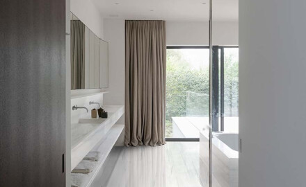 Large-format porcelain tile for floors, 120×280 cm, matte gray with subtle veining, rectified, A4H186 Dolomite