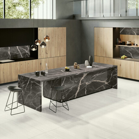 Large-format porcelain tile for floors, 120×280 cm, matte gray with subtle veining, rectified, A4H186 Dolomite #5