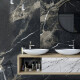 Large-format 120x280 cm black glossy porcelain tile with gold veins, rectified, A4H195 Pierre Black #2