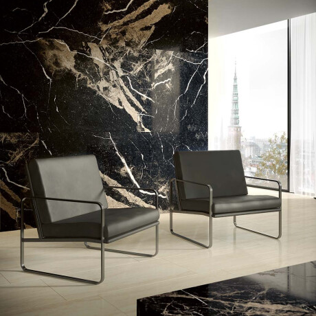 Large-format 120x280 cm black glossy porcelain tile with gold veins, rectified, A4H195 Pierre Black #4