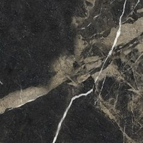 Pierre Black Glazed Porcelain Floor Tile, 120x120 cm, glossy black with gold veins, rectified, A4H197 #13