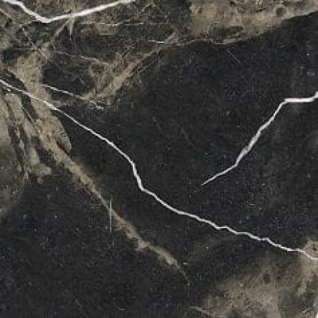 Pierre Black Glazed Porcelain Floor Tile, 120x120 cm, glossy black with gold veins, rectified, A4H197 #19